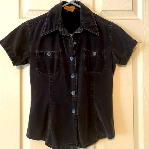 Blue Asphalt Tops - Vintage Blue Asphalt black fitted shirt EUC